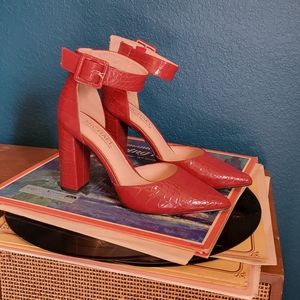 Red Block Heels Size 8